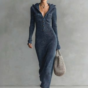 Knit Casual Maxi Dress