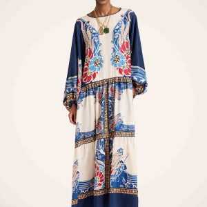 Printed Loose Fit Elegant Maxi Dress