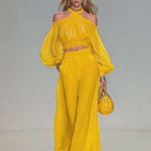 Wide-Leg Elegant Two-Piece Set