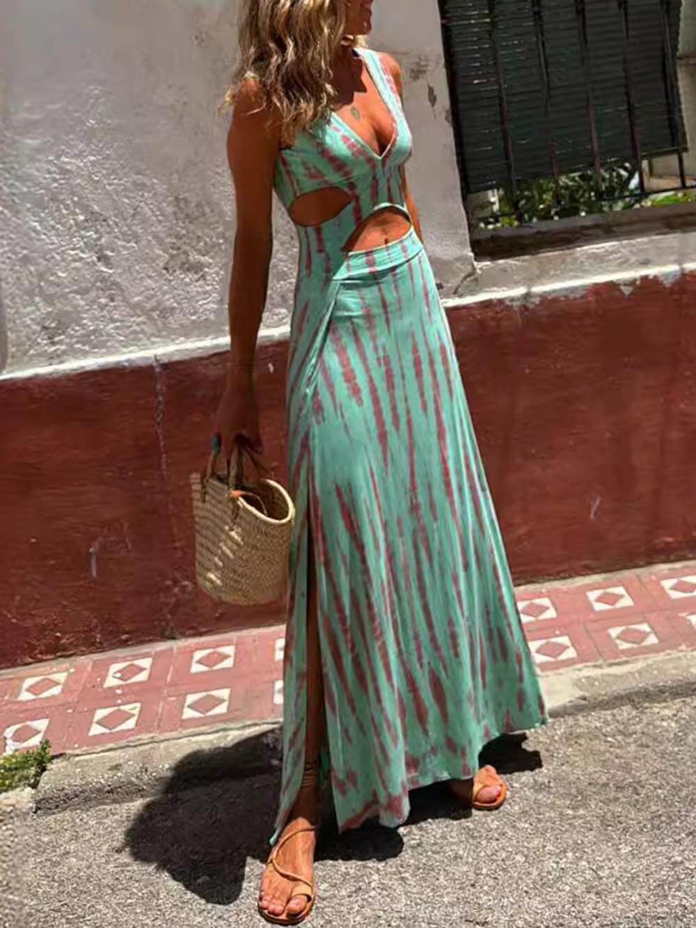 Printed Slit Dress