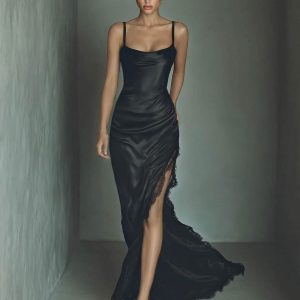 Lace Satin Elegant Maxi Dress