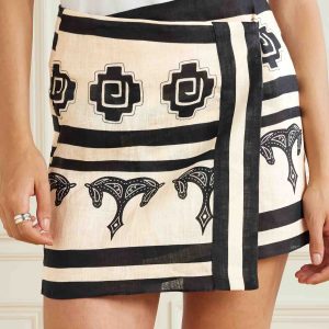 Printed Striped Mini Dress