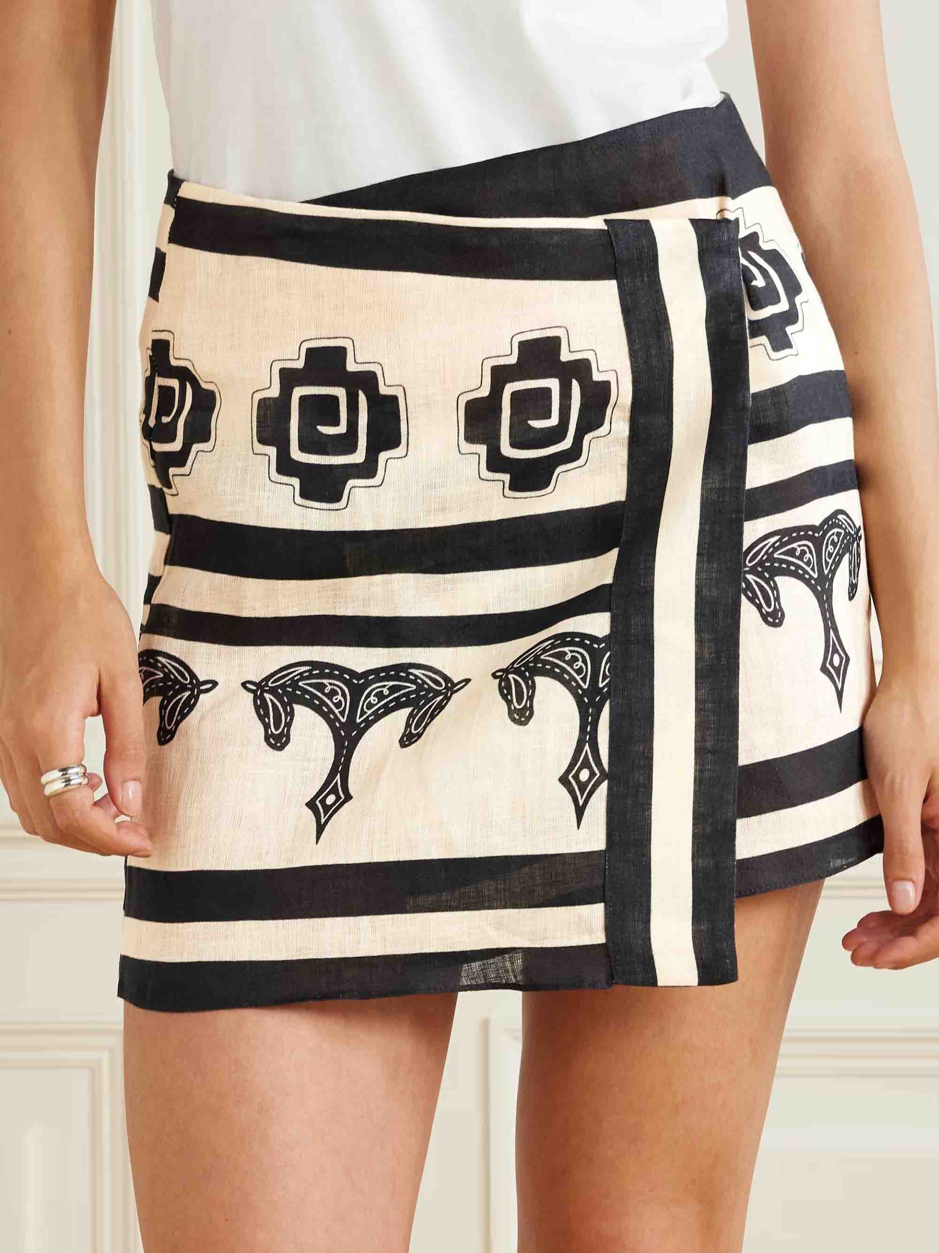 Printed Striped Mini Dress