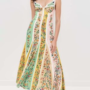 Printed Floral Patchwork Casual Maxi Dress