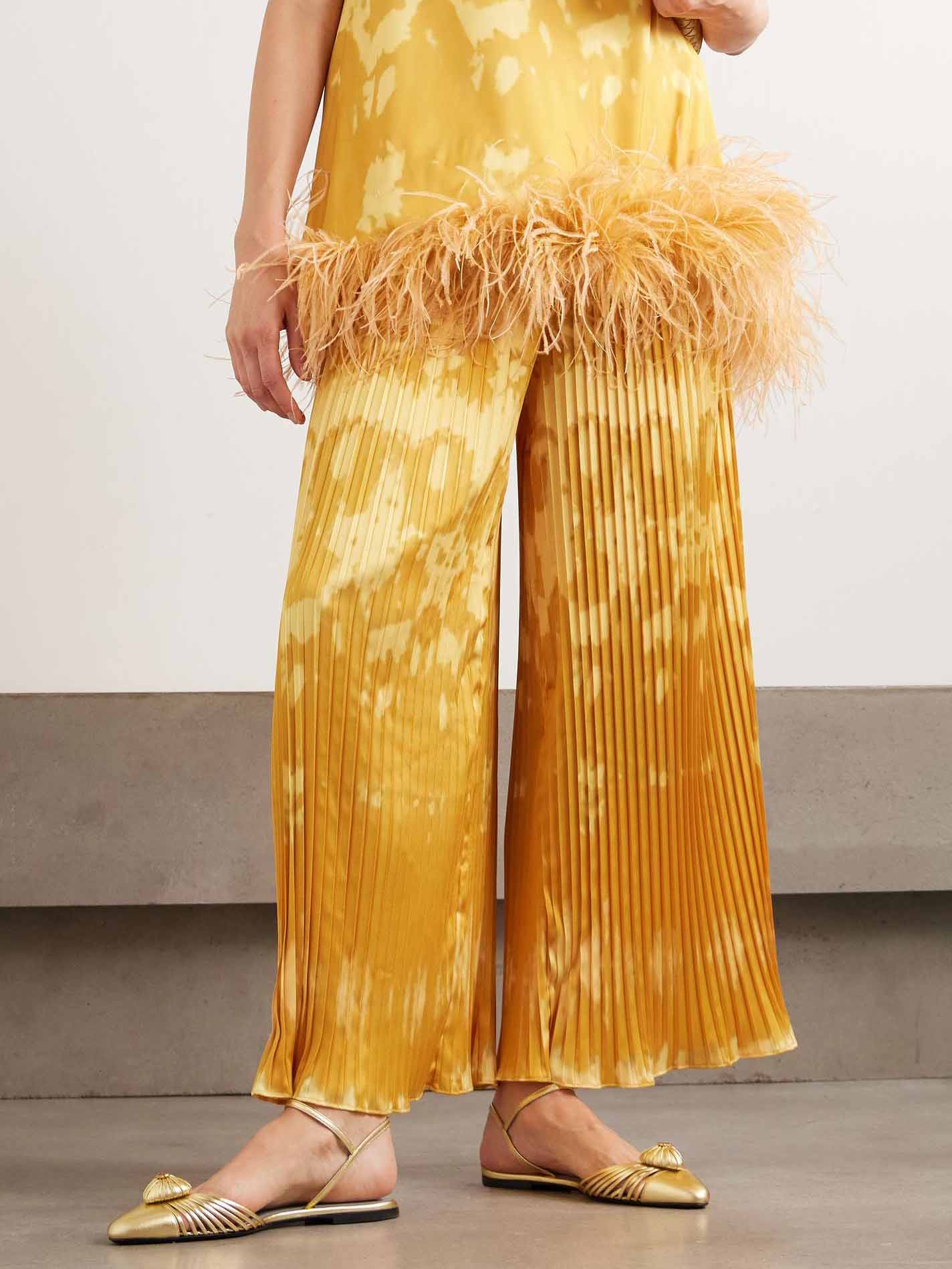 Printed Wide-Leg Pants