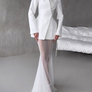 Asymmetric Neck Bodycon Elegant Two-Piece Set