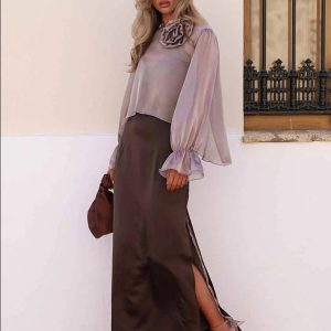 Sheer Spaghetti Strap Maxi Dress