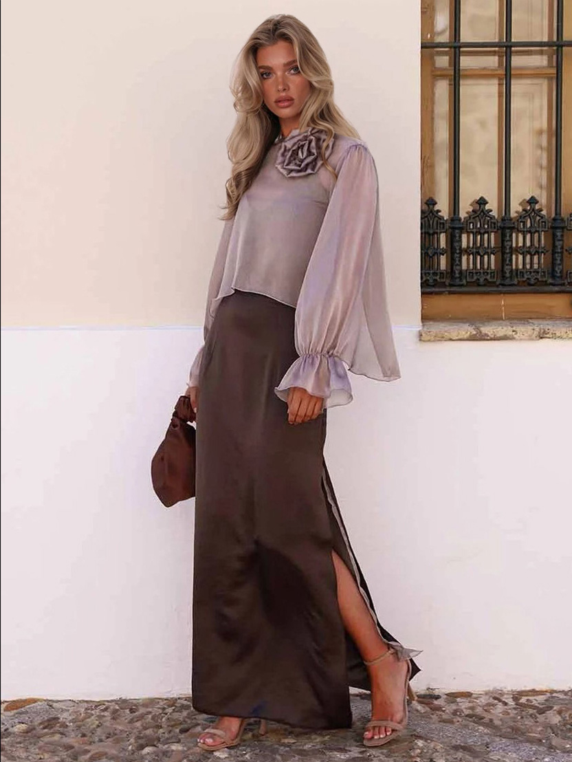 Sheer Spaghetti Strap Maxi Dress