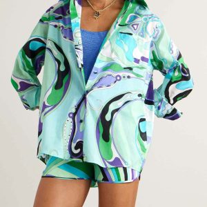 Printed Floral Long Sleeve Two-Piece Set